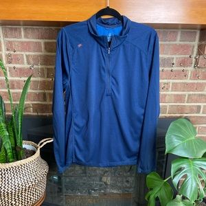 Rhone Blue Sequoia Air Pull Over Quarter Zip Athletic Sweatshirt, Size L